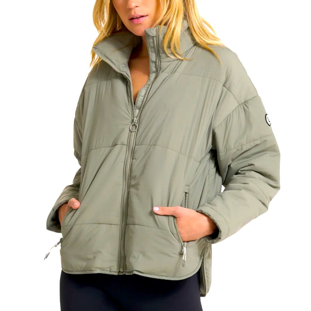 Women's Olive Puffer Jacket